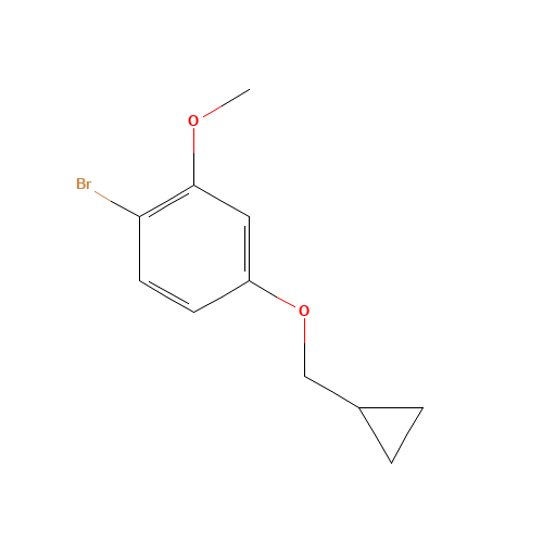 1-bromo-4-(cyclopropylmethoxy)-2-methoxybenzene (CAS: 1353776-76-7) - Chemical Structure and Molecular Formula 