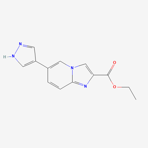 ethyl 6-(1H-pyrazol-4-yl)imidazo[1,2-a]pyridine-2-carboxylate (CAS: 1167626-53-0) - Chemical Structure and Molecular Formula 