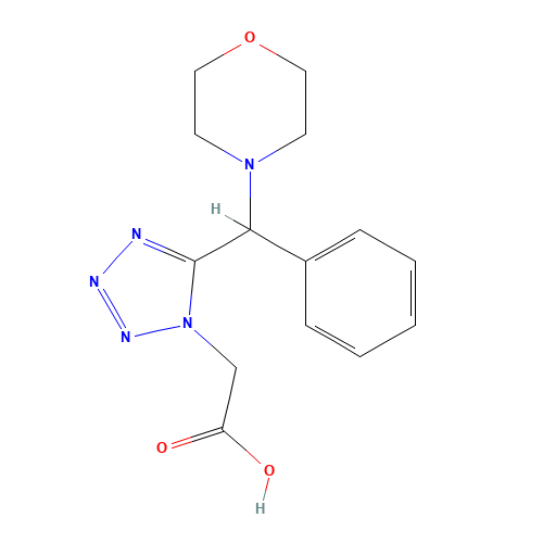 2-[5-[morpholin-4-yl(phenyl)methyl]tetrazol-1-yl]acetic acid (CAS: 915922-69-9) - Related Chemical Product