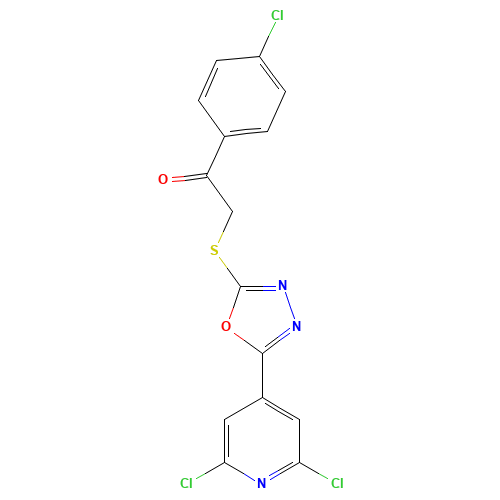 1-(4-chlorophenyl)-2-[[5-(2,6-dichloropyridin-4-yl)-1,3,4-oxadiazol-2-yl]sulfanyl]ethanone (CAS: 680218-00-2) - Related Chemical Product