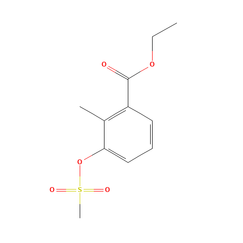 ethyl 2-methyl-3-methylsulfonyloxybenzoate (CAS: 1616290-19-7) - Chemical Structure and Molecular Formula 