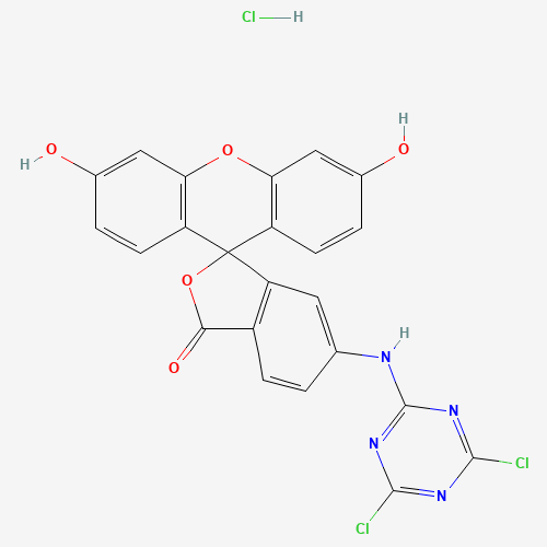 5-[(4,6-dichloro-1,3,5-triazin-2-yl)amino]-3',6'-dihydroxyspiro[2-benzofuran-3,9'-xanthene]-1-one;hydrochloride (CAS: 118357-32-7) - Related Chemical Product