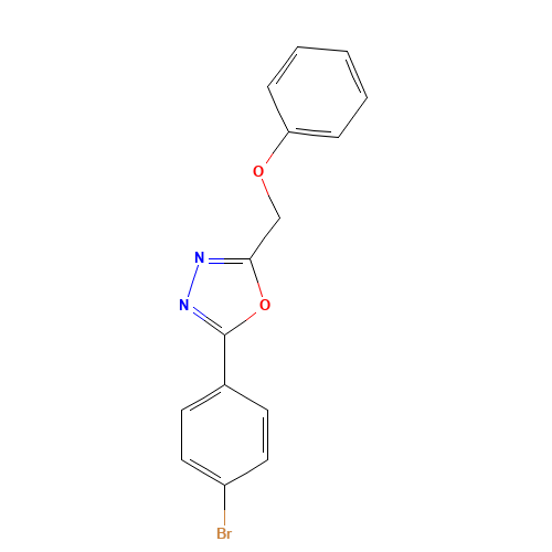 2-(4-bromophenyl)-5-(phenoxymethyl)-1,3,4-oxadiazole (CAS: 1012386-59-2) - Chemical Structure and Molecular Formula 