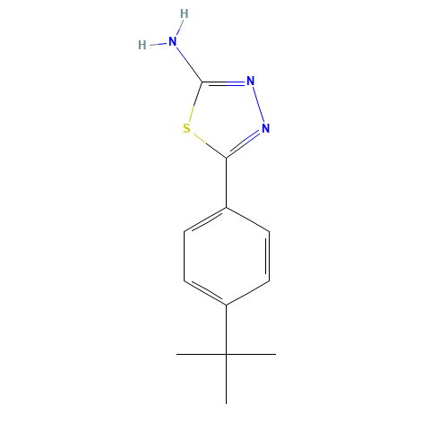 5-(4-tert-butylphenyl)-1,3,4-thiadiazol-2-amine (CAS: 100987-04-0) - Chemical Structure and Molecular Formula 