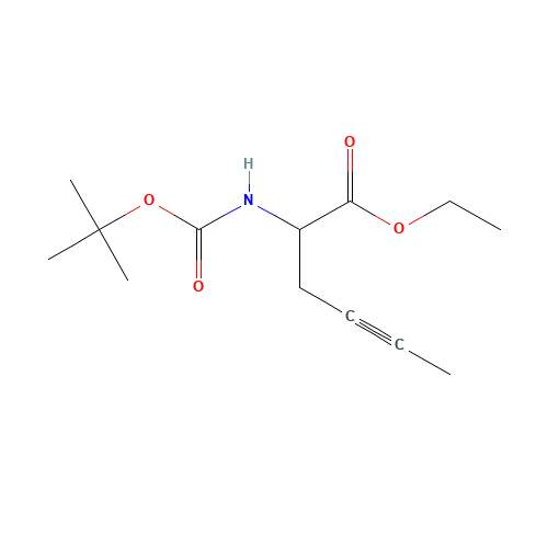 ethyl 2-[(2-methylpropan-2-yl)oxycarbonylamino]hex-4-ynoate (CAS: 183500-59-6) - Chemical Structure and Molecular Formula 