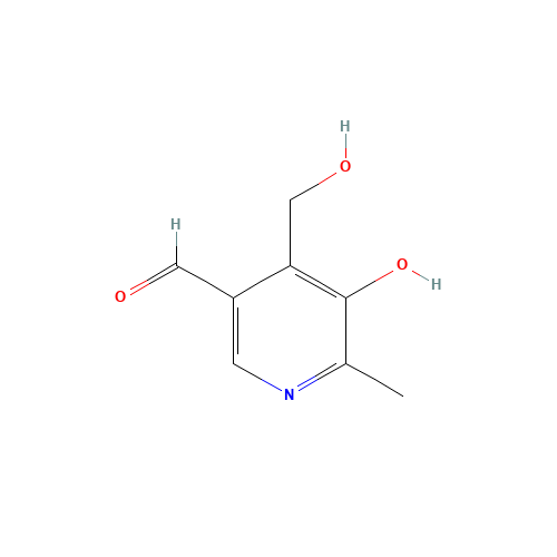 5-hydroxy-4-(hydroxymethyl)-6-methylpyridine-3-carbaldehyde (CAS: 6560-46-9) - Chemical Structure and Molecular Formula 