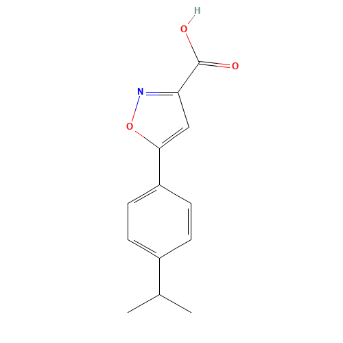 5-(4-propan-2-ylphenyl)-1,2-oxazole-3-carboxylic acid (CAS: 33282-10-9) - Chemical Structure and Molecular Formula 