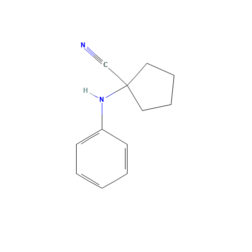 1-anilinocyclopentane-1-carbonitrile (CAS: 6636-92-6) - Chemical Structure and Molecular Formula 