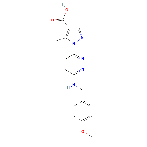 1-[6-[(4-methoxyphenyl)methylamino]pyridazin-3-yl]-5-methylpyrazole-4-carboxylic acid (CAS: 1404530-70-6) - Related Chemical Product