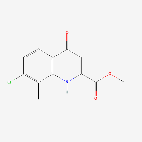 methyl 7-chloro-8-methyl-4-oxo-1H-quinoline-2-carboxylate (CAS: 1065074-49-8) - Chemical Structure and Molecular Formula 
