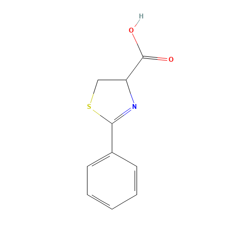 2-phenyl-4,5-dihydro-1,3-thiazole-4-carboxylic acid (CAS: 19983-15-4) - Chemical Structure and Molecular Formula 