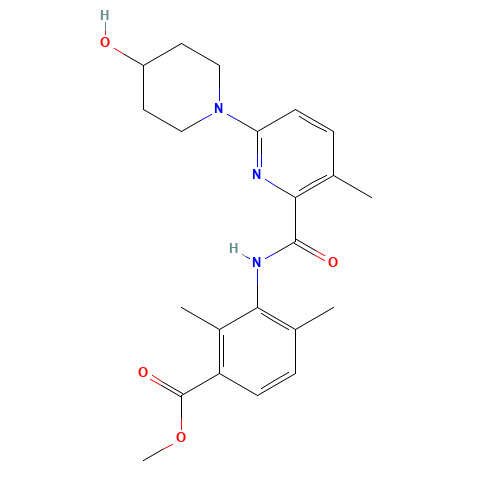 methyl 3-[[6-(4-hydroxypiperidin-1-yl)-3-methylpyridine-2-carbonyl]amino]-2,4-dimethylbenzoate (CAS: 1529761-14-5) - Related Chemical Product