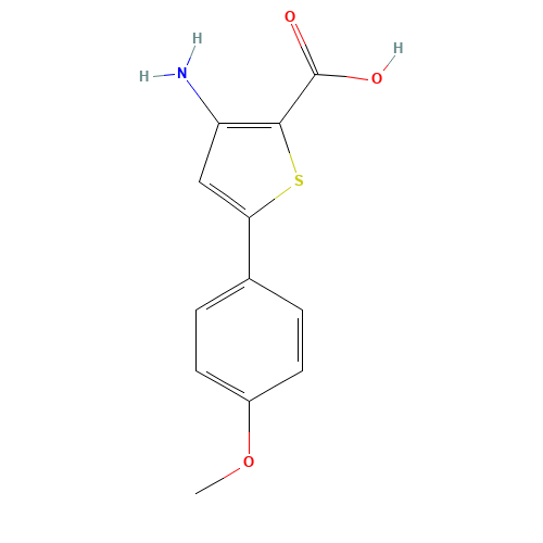 3-amino-5-(4-methoxyphenyl)thiophene-2-carboxylic acid (CAS: 649757-53-9) - Chemical Structure and Molecular Formula 