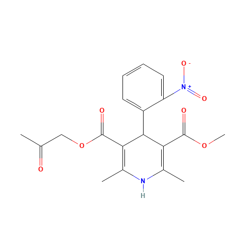 3-O-methyl 5-O-(2-oxopropyl) 2,6-dimethyl-4-(2-nitrophenyl)-1,4-dihydropyridine-3,5-dicarboxylate (CAS: 86780-90-7) - Related Chemical Product
