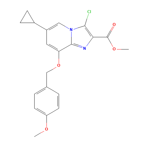 methyl 3-chloro-6-cyclopropyl-8-[(4-methoxyphenyl)methoxy]imidazo[1,2-a]pyridine-2-carboxylate (CAS: 1284249-74-6) - Related Chemical Product