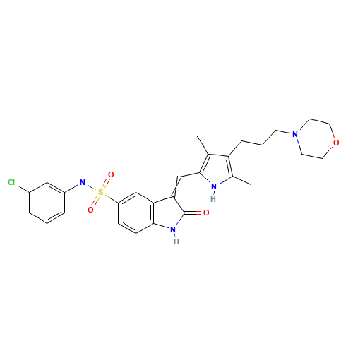 N-(3-chlorophenyl)-3-[[3,5-dimethyl-4-(3-morpholin-4-ylpropyl)-1H-pyrrol-2-yl]methylidene]-N-methyl-2-oxo-1H-indole-5-sulfonamide (CAS: 1289636-98-1) - Related Chemical Product