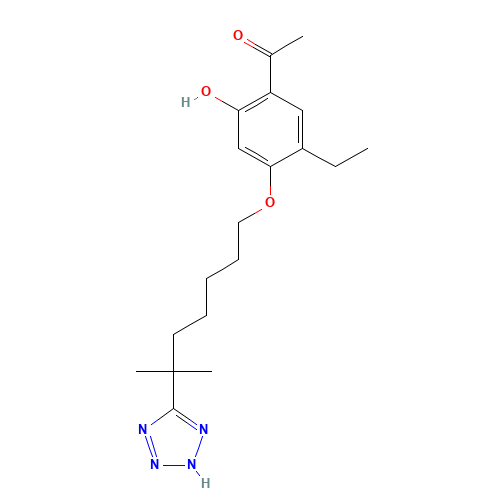 1-[5-ethyl-2-hydroxy-4-[6-methyl-6-(2H-tetrazol-5-yl)heptoxy]phenyl]ethanone (CAS: 117690-79-6) - Related Chemical Product