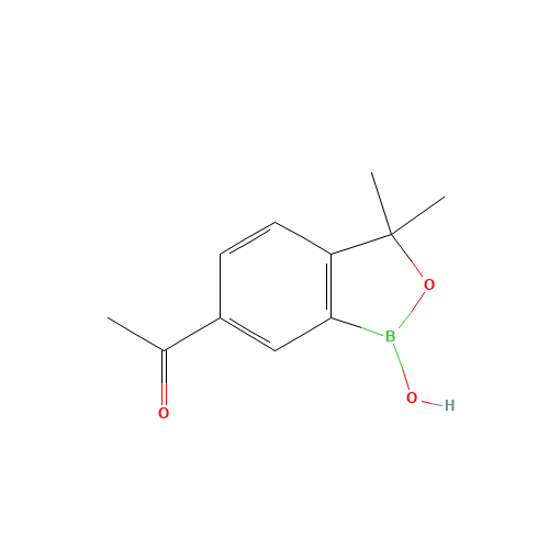1-(1-hydroxy-3,3-dimethyl-2,1-benzoxaborol-6-yl)ethanone (CAS: 1437052-61-3) - Chemical Structure and Molecular Formula 