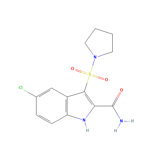 5-chloro-3-pyrrolidin-1-ylsulfonyl-1H-indole-2-carboxamide (CAS: 661467-88-5) - Related Chemical Product