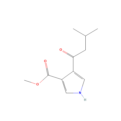methyl 4-(3-methylbutanoyl)-1H-pyrrole-3-carboxylate (CAS: 227321-68-8) - Chemical Structure and Molecular Formula 