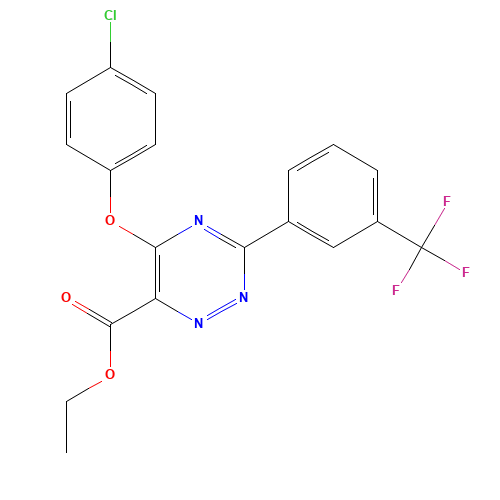 ethyl 5-(4-chlorophenoxy)-3-[3-(trifluoromethyl)phenyl]-1,2,4-triazine-6-carboxylate (CAS: 338957-79-2) - Related Chemical Product