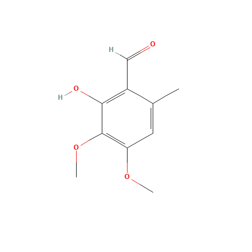 2-hydroxy-3,4-dimethoxy-6-methylbenzaldehyde (CAS: 22383-86-4) - Chemical Structure and Molecular Formula 