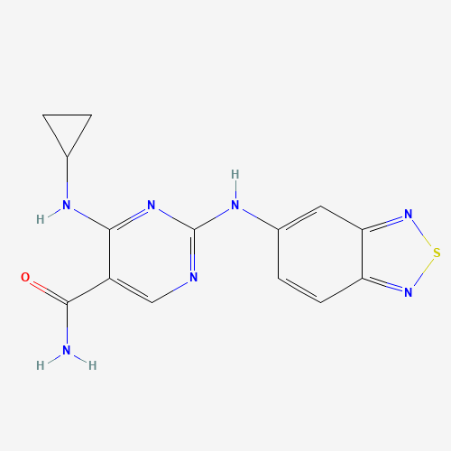 2-(2,1,3-benzothiadiazol-5-ylamino)-4-(cyclopropylamino)pyrimidine-5-carboxamide (CAS: 1198302-92-9) - Related Chemical Product