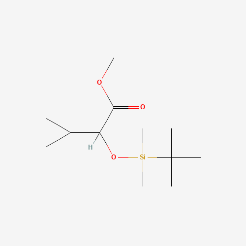 methyl 2-[tert-butyl(dimethyl)silyl]oxy-2-cyclopropylacetate (CAS: 1572048-67-9) - Chemical Structure and Molecular Formula 