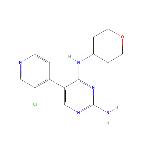 5-(3-chloropyridin-4-yl)-4-N-(oxan-4-yl)pyrimidine-2,4-diamine (CAS: 1169698-58-1) - Related Chemical Product