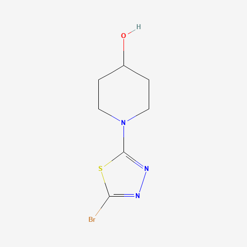 1-(5-bromo-1,3,4-thiadiazol-2-yl)piperidin-4-ol (CAS: 1020658-54-1) - Chemical Structure and Molecular Formula 