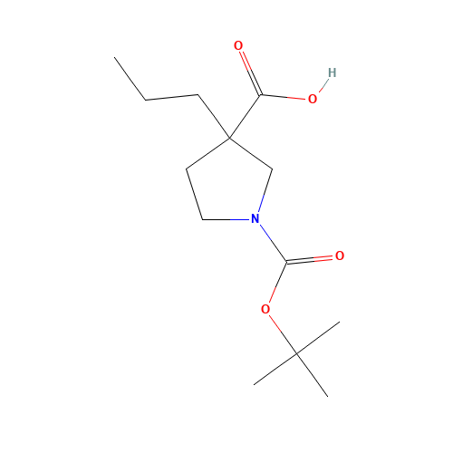 1-[(2-methylpropan-2-yl)oxycarbonyl]-3-propylpyrrolidine-3-carboxylic acid (CAS: 1476721-30-8) - Related Chemical Product