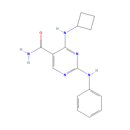 2-anilino-4-(cyclobutylamino)pyrimidine-5-carboxamide (CAS: 1198301-99-3) - Related Chemical Product