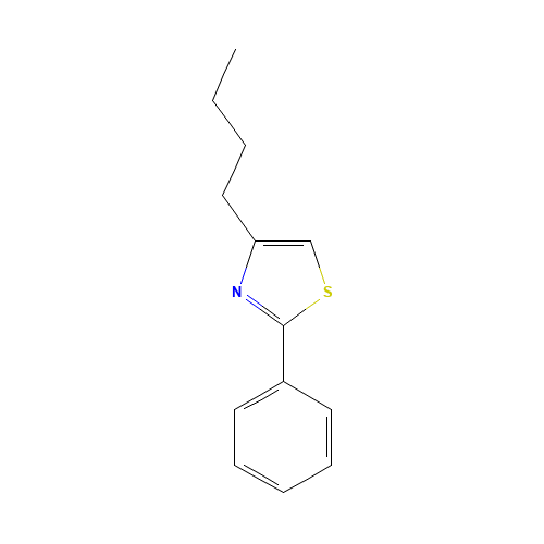 4-butyl-2-phenyl-1,3-thiazole (CAS: 183670-99-7) - Chemical Structure and Molecular Formula 