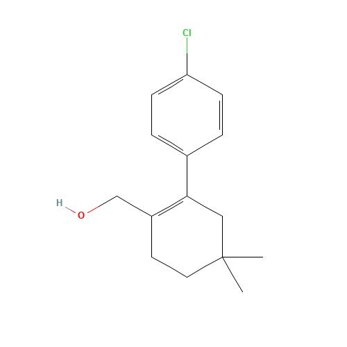 [2-(4-chlorophenyl)-4,4-dimethylcyclohexen-1-yl]methanol (CAS: 1228780-51-5) - Chemical Structure and Molecular Formula 