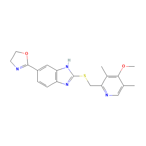 2-[2-[(4-methoxy-3,5-dimethylpyridin-2-yl)methylsulfanyl]-3H-benzimidazol-5-yl]-4,5-dihydro-1,3-oxazole (CAS: 116091-77-1) - Related Chemical Product