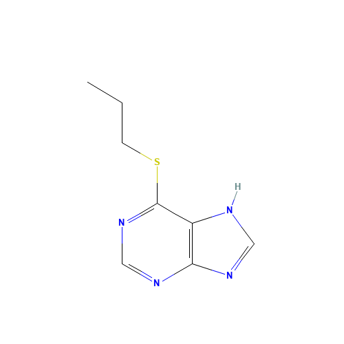6-propylsulfanyl-7H-purine (CAS: 6288-93-3) - Chemical Structure and Molecular Formula 