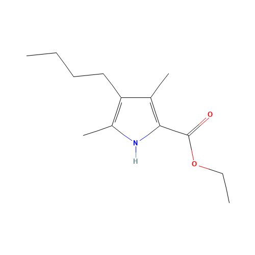 ethyl 4-butyl-3,5-dimethyl-1H-pyrrole-2-carboxylate (CAS: 34549-87-6) - Chemical Structure and Molecular Formula 