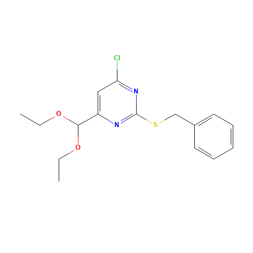 2-benzylsulfanyl-4-chloro-6-(diethoxymethyl)pyrimidine (CAS: 525559-14-2) - Related Chemical Product