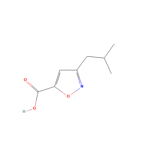 3-(2-methylpropyl)-1,2-oxazole-5-carboxylic acid (CAS: 910321-93-6) - Chemical Structure and Molecular Formula 