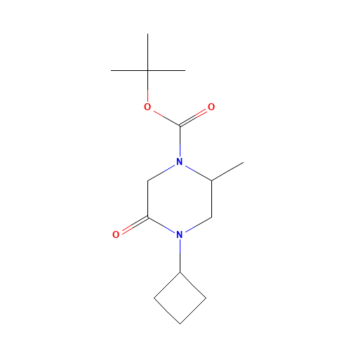 tert-butyl 4-cyclobutyl-2-methyl-5-oxopiperazine-1-carboxylate (CAS: 1284246-07-6) - Chemical Structure and Molecular Formula 