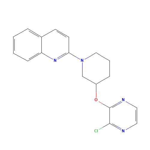 2-[3-(3-chloropyrazin-2-yl)oxypiperidin-1-yl]quinoline (CAS: 1350607-39-4) - Chemical Structure and Molecular Formula 