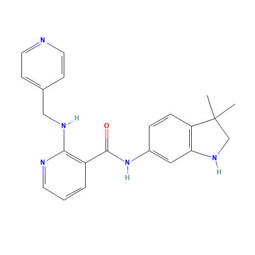 N-(3,3-dimethyl-1,2-dihydroindol-6-yl)-2-(pyridin-4-ylmethylamino)pyridine-3-carboxamide (CAS: 453562-69-1) - Related Chemical Product