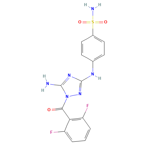 4-[[5-amino-1-(2,6-difluorobenzoyl)-1,2,4-triazol-3-yl]amino]benzenesulfonamide (CAS: 443797-96-4) - Related Chemical Product