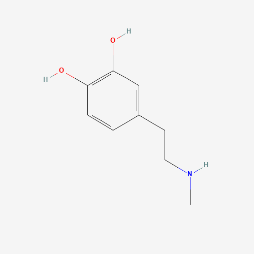 4-[2-(methylamino)ethyl]benzene-1,2-diol (CAS: 501-15-5) - Chemical Structure and Molecular Formula 
