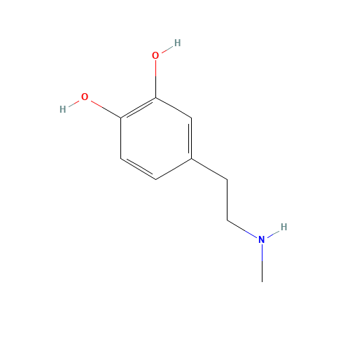 4-[2-(methylamino)ethyl]benzene-1,2-diol (CAS: 501-15-5) - Chemical Structure and Molecular Formula 