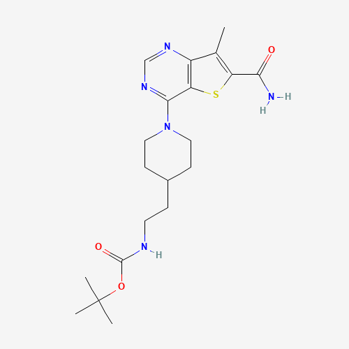 tert-butyl N-[2-[1-(6-carbamoyl-7-methylthieno[3,2-d]pyrimidin-4-yl)piperidin-4-yl]ethyl]carbamate (CAS: 1431412-43-9) - Related Chemical Product