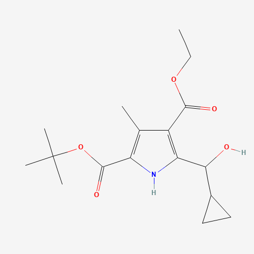 2-O-tert-butyl 4-O-ethyl 5-[cyclopropyl(hydroxy)methyl]-3-methyl-1H-pyrrole-2,4-dicarboxylate (CAS: 1082990-47-3) - Related Chemical Product