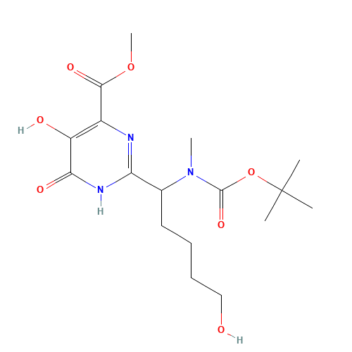 methyl 5-hydroxy-2-[5-hydroxy-1-[methyl-[(2-methylpropan-2-yl)oxycarbonyl]amino]pentyl]-4-oxo-1H-pyrimidine-6-carboxylate (CAS: 724446-00-8) - Related Chemical Product