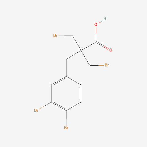 2,2-bis(bromomethyl)-3-(3,4-dibromophenyl)propanoic acid (CAS: 920507-91-1) - Chemical Structure and Molecular Formula 