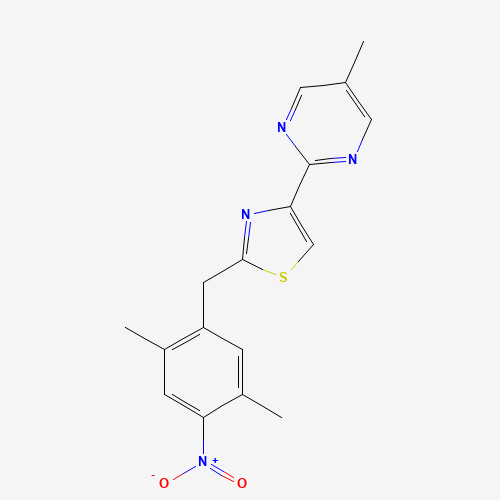 2-[(2,5-dimethyl-4-nitrophenyl)methyl]-4-(5-methylpyrimidin-2-yl)-1,3-thiazole (CAS: 1421922-78-2) - Related Chemical Product